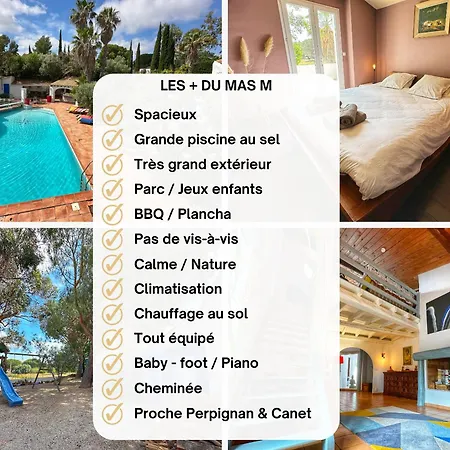 Mas M - D'exception - Piscine - Jeux Enfants - Bbq - Plancha - Cheminée - Calme - 5 - Sudsejourconciergerie Perpignano